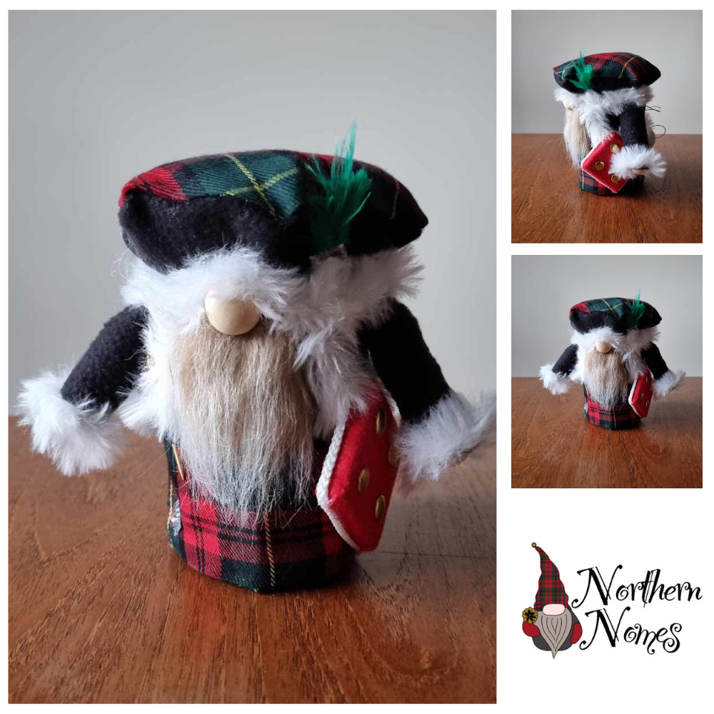 Wee Scottish Highlander Hector - Gnome handmade in Scotland